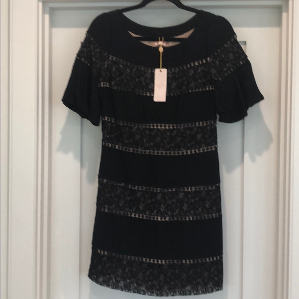 Tracy Reese black mini dress with lace